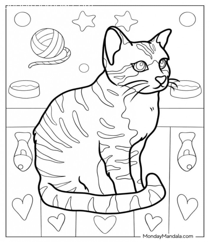 Cat Coloring Pages (Free PDF Printables)