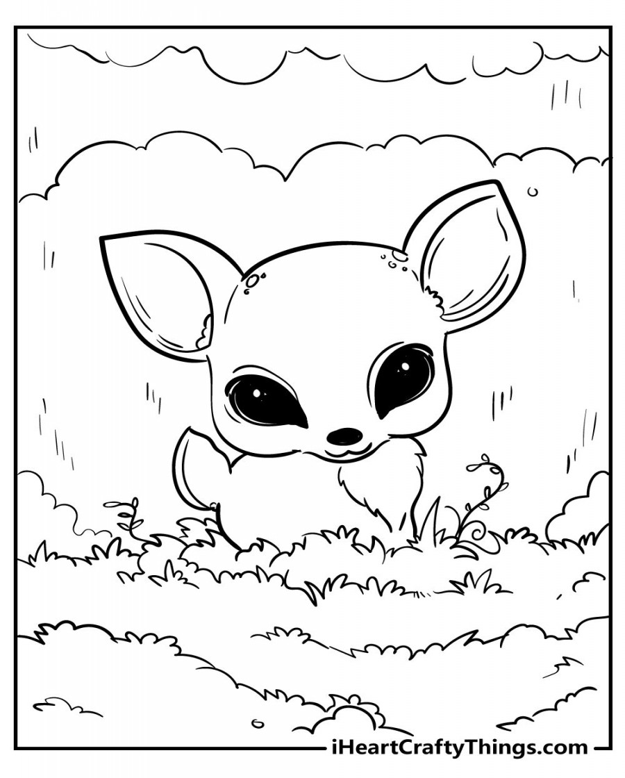 Cute Animals Coloring Pages  Animal coloring pages, Chibi