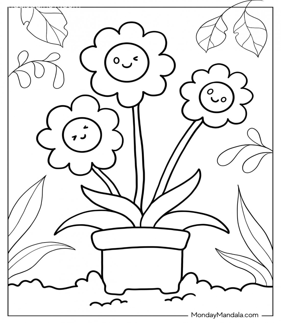 Flower Coloring Pages (Free PDF Printables)
