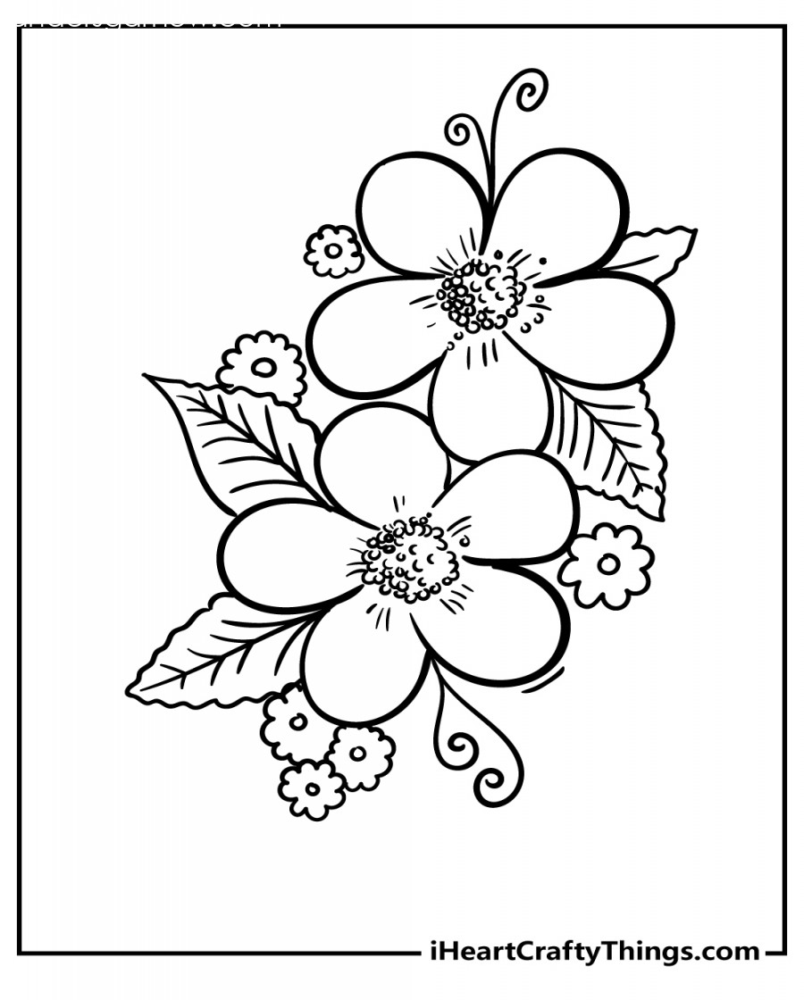 Flower Coloring Pages (% Free Printables)