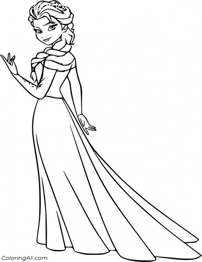 free printable Elsa coloring pages in vector format, easy to